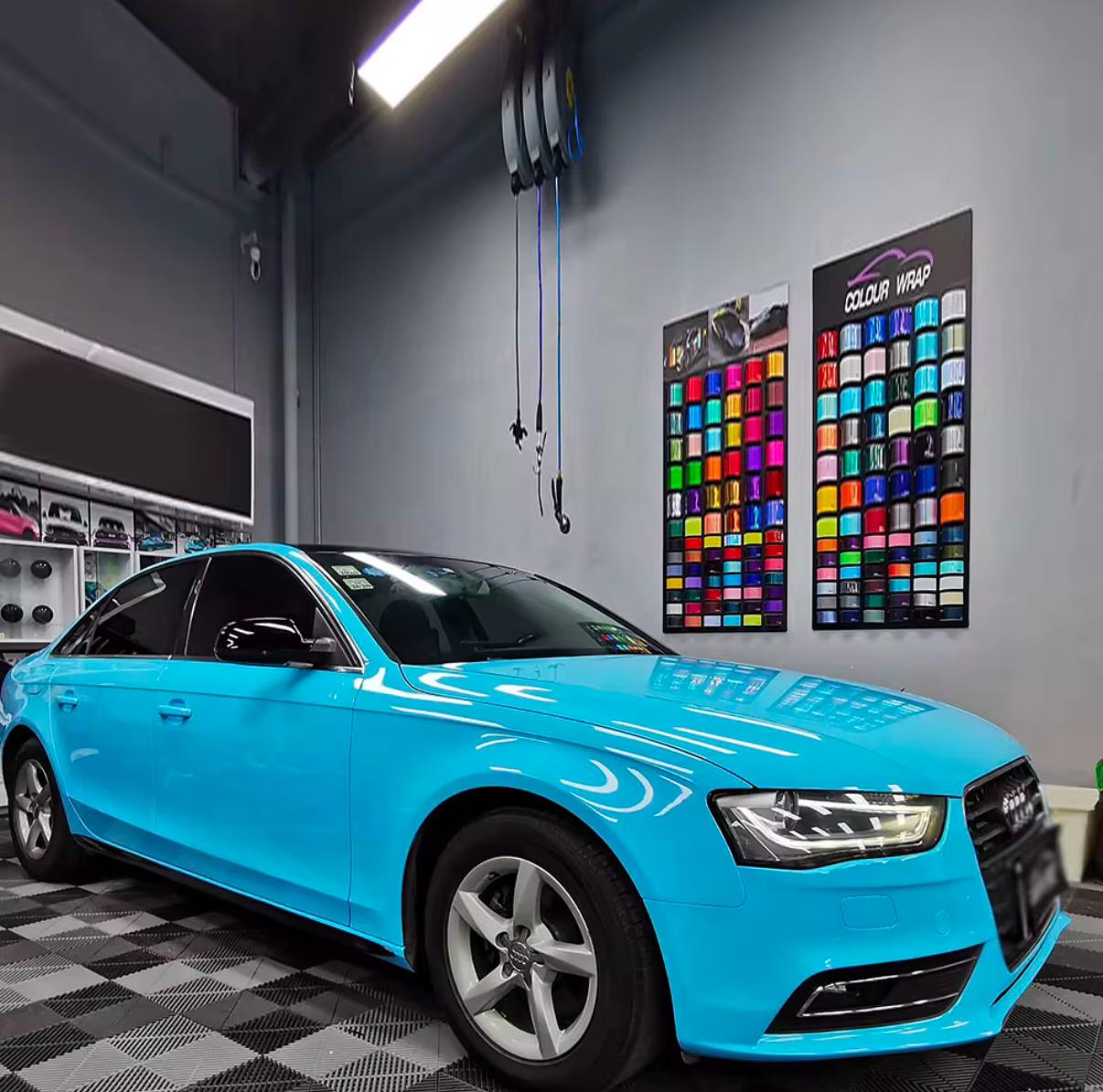 Glossy Sky Blue Vinyl Wrap